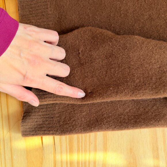 REFORMATION Recycled Cashmere Crewneck Sweater in Cinnamon Brown - Sz S - Picture 5 of 8